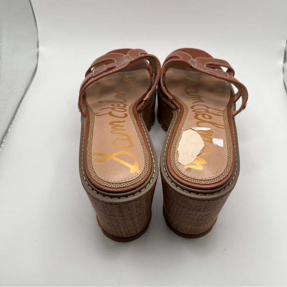 NWOB Sam Edelman Women's Laine Platform Wedge Sandal Color: Rich Cognac size 8.5 - Picture 8 of 11